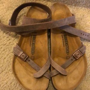 Tanned brown Birkenstocks